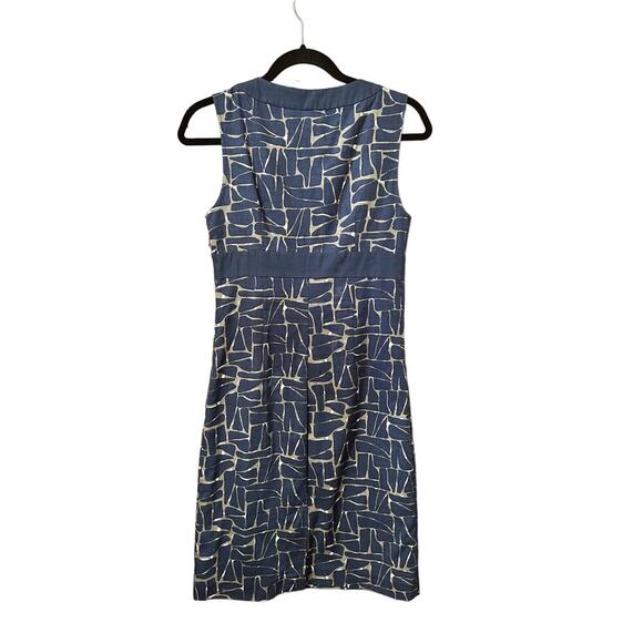 Boden Womens A-Line Dress Notch Neck Shift Sheath Navy Green Camo US 4R Cotton - Picture 5 of 6